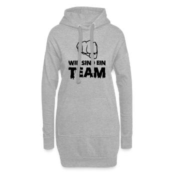 wir sind ein team - Hoodie-Kleid - Grau meliert - Vorne