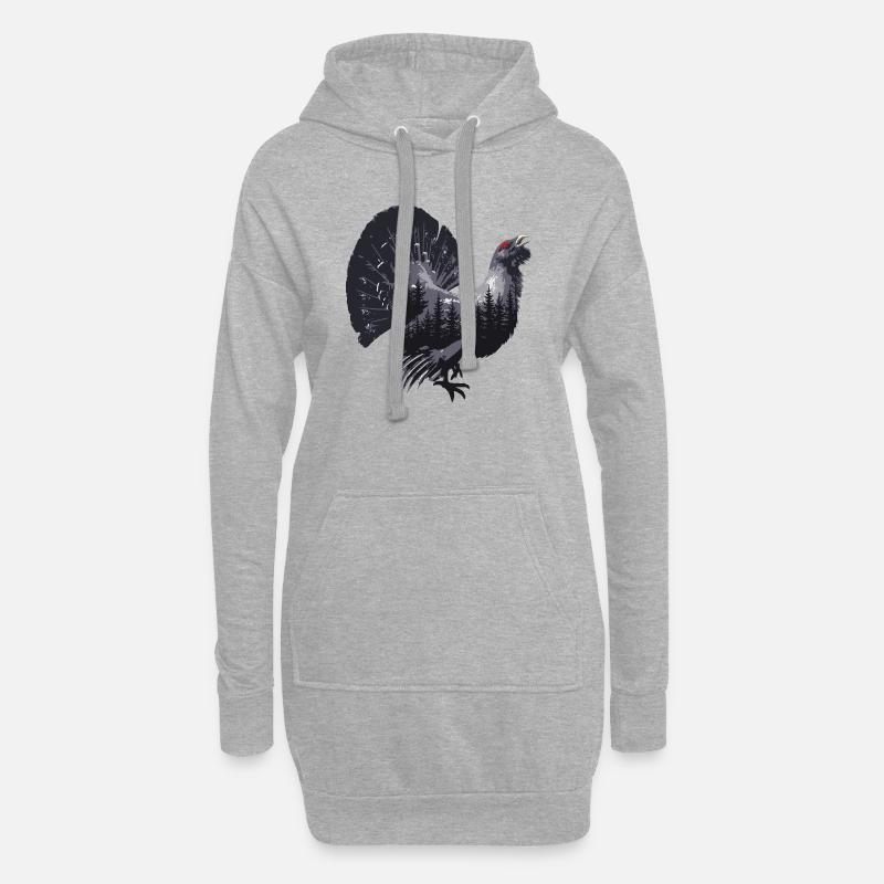 Auerhuhn - Hoodie-Kleid - Grau meliert