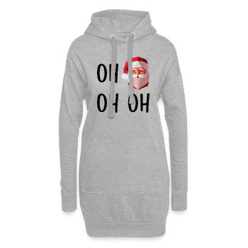 Weihnachtsmann Low Poly / Frohe Weihnachten - Hoodie-Kleid - Grau meliert - Vorne