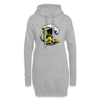 Die große Bierwelle Bierquelle Schaumige Schönheit - Hoodie-Kleid - Grau meliert - Vorne
