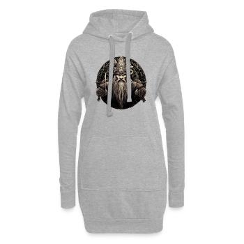 Viking Design Odin Valhalla Norsemen - Sweat-shirt à capuche long Femme - gris chiné - Devant