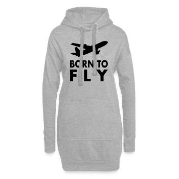 Avion Dire Pilote - Sweat-shirt à capuche long Femme - gris chiné - Devant