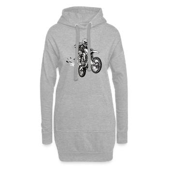Motocyclette - Sweat-shirt à capuche long Femme - gris chiné - Devant