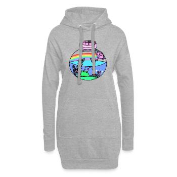 Frösche im Glas - Hoodie-Kleid - Grau meliert - Vorne