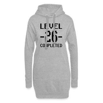 26th Birthday Level 26 Gift - Hoodie Dress - heather grey - Front