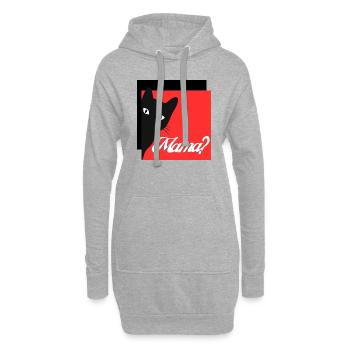 Katzen Mama Design - Hoodie-Kleid - Grau meliert - Vorne