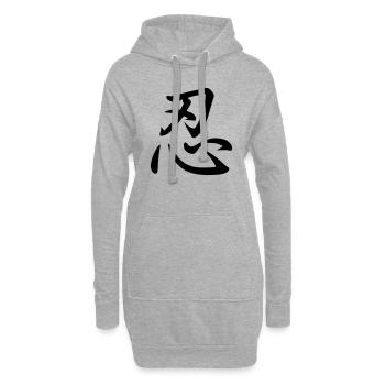 Kanji (Geduld) - Hoodie-Kleid - Grau meliert - Vorne