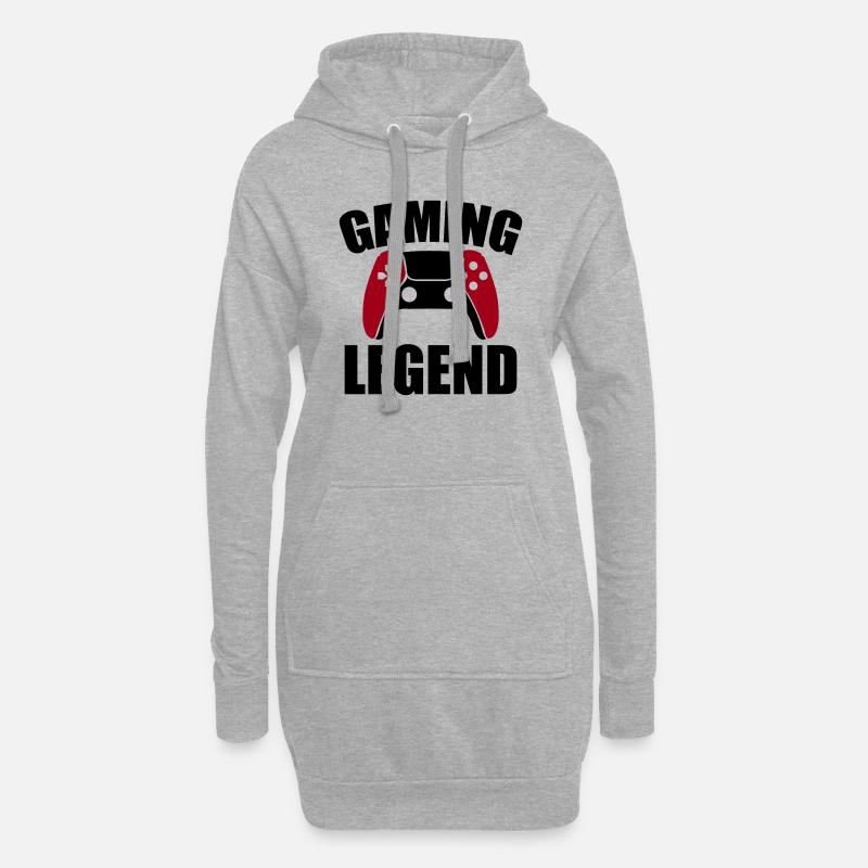 gaming legend - Hoodie-Kleid - Grau meliert