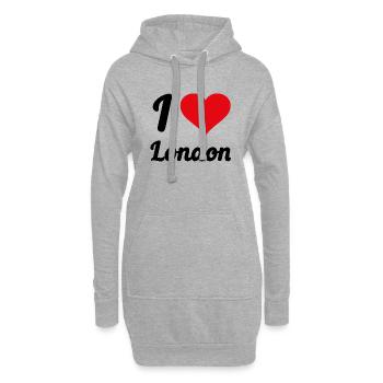 I Love London - Hoodie-Kleid - Grau meliert - Vorne