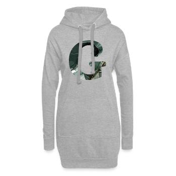 Lettre g marbré vert - Sweat-shirt à capuche long Femme - gris chiné - Devant