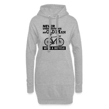 Drôle de dicton de bicyclette - Sweat-shirt à capuche long Femme - gris chiné - Devant