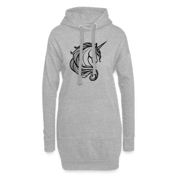 Licorne - Sweat-shirt à capuche long Femme - gris chiné - Devant