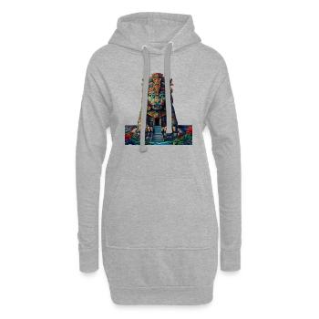 Tempel B'alam - Hoodie-Kleid - Grau meliert - Vorne