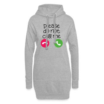 Bitte nennen Sie mich kein lustiges Zitat - Hoodie-Kleid - Grau meliert - Vorne