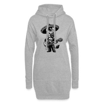Cinco de Mayo Zebra: Mariachi in Schwarz-Weiß - Hoodie-Kleid - Grau meliert - Vorne