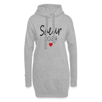 soeur - futur soeur 2024 - Sweat-shirt à capuche long Femme - gris chiné - Devant