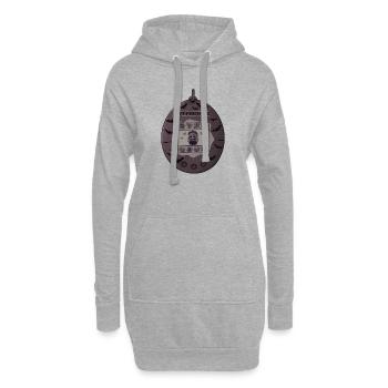 Tamagothique - Sweat-shirt à capuche long Femme - gris chiné - Devant