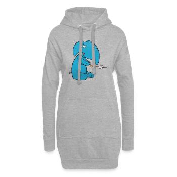Elefant Marshmallow - Hoodie-Kleid - Grau meliert - Vorne