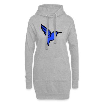 Colibri Oiseau - Sweat-shirt à capuche long Femme - gris chiné - Devant