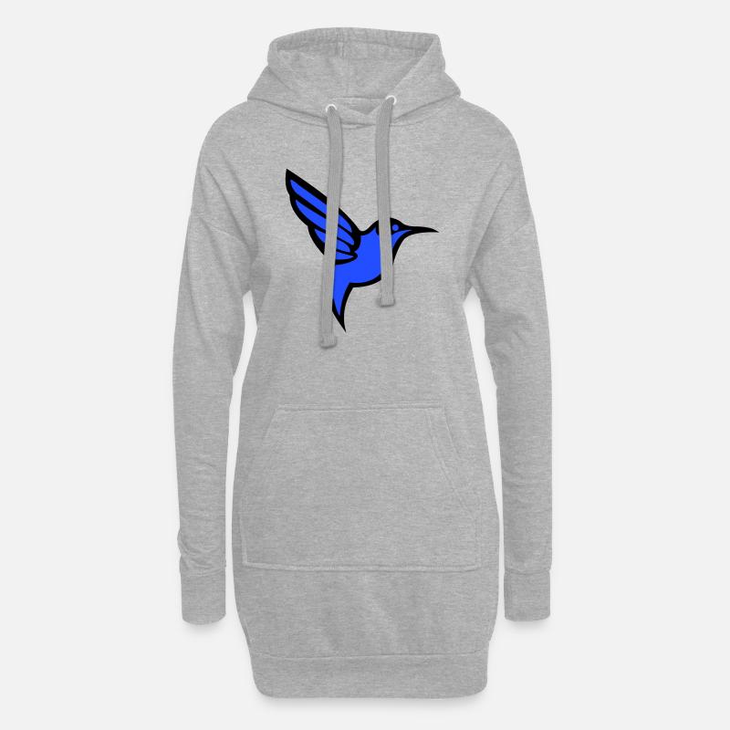 kolibri vogel - Hoodie-Kleid - Grau meliert