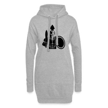 Spartiate 01 - Sweat-shirt à capuche long Femme - gris chiné - Devant