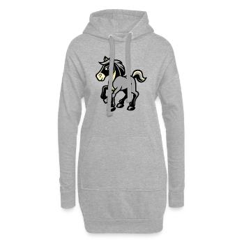 horse - Hoodie-Kleid - Grau meliert - Vorne