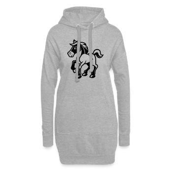 horse animal - Hoodie-Kleid - Grau meliert - Vorne