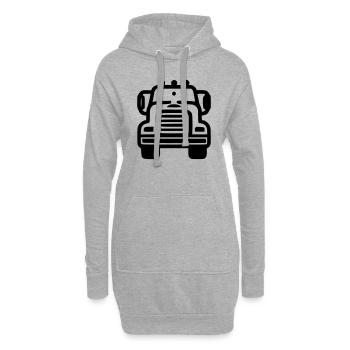 Lkw - Hoodie-Kleid - Grau meliert - Vorne