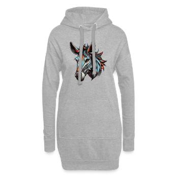 Pferd - Hoodie-Kleid - Grau meliert - Vorne