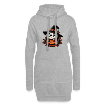 Halloween-Faultier-Kürbis-Fest - Hoodie-Kleid - Grau meliert - Vorne