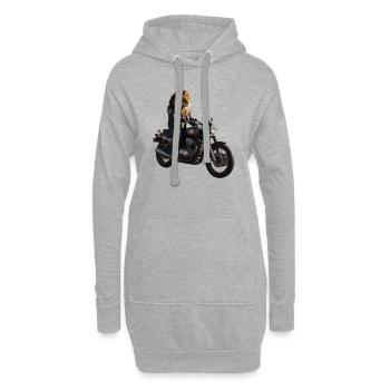 Lion motard - Sweat-shirt à capuche long Femme - gris chiné - Devant