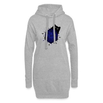 Pen n paper D20 W20 Katze Nacht Sterne Rollenspiel - Hoodie-Kleid - Grau meliert - Vorne