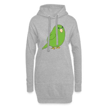 perruche ondulée - Sweat-shirt à capuche long Femme - gris chiné - Devant