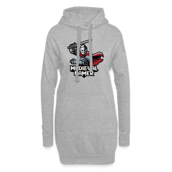 Joueur médiéval - Sweat-shirt à capuche long Femme - gris chiné - Devant