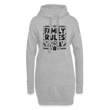 Règles de famille - Sweat-shirt à capuche long Femme - gris chiné - Devant