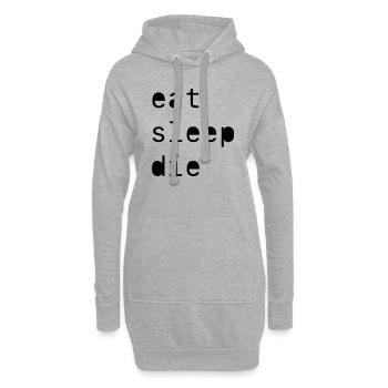 manger dormir mourir - Sweat-shirt à capuche long Femme - gris chiné - Devant