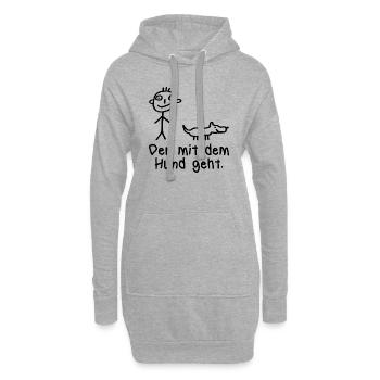 Celui avec le chien va dire - Sweat-shirt à capuche long Femme - gris chiné - Devant