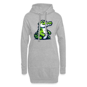 Crocodile sur la piste - Sweat-shirt à capuche long Femme - gris chiné - Devant