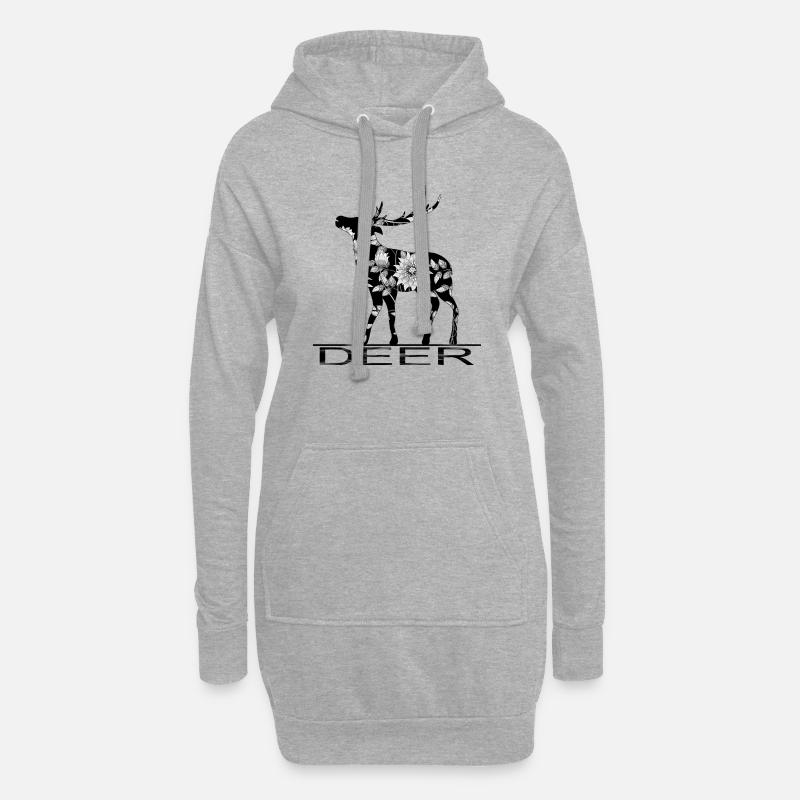 Hirsch - Hoodie-Kleid - Grau meliert