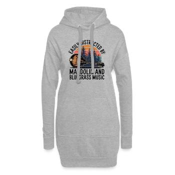 Leidenschaft für Bluegrass-Klänge - Hoodie-Kleid - Grau meliert - Vorne