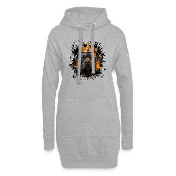 hund boxer - Hoodie-Kleid - Grau meliert - Vorne