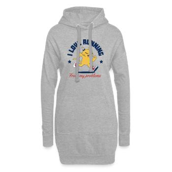 Ich liebe es, vor meinen Problemen davonzulaufen - Hoodie-Kleid - Grau meliert - Vorne