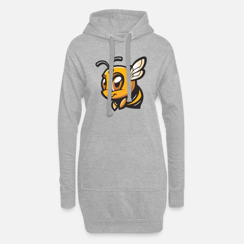 Biene Comic - Hoodie-Kleid - Grau meliert