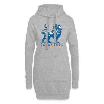 Blau-weißer Calanque-Löwe - Hoodie-Kleid - Grau meliert - Vorne