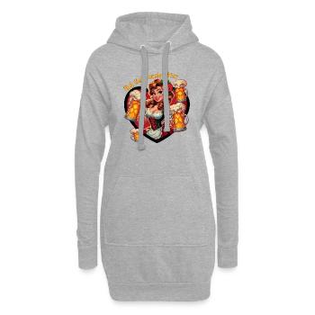 Mein Liebe Bier png - Hoodie-Kleid - Grau meliert - Vorne