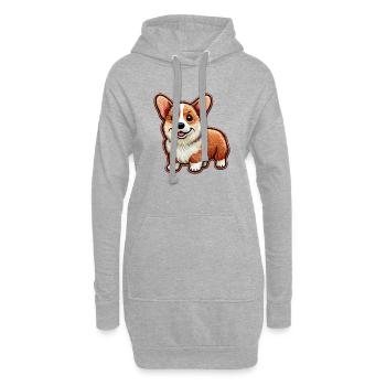 Corgi - Sweat-shirt à capuche long Femme - gris chiné - Devant