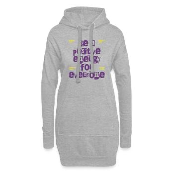 L’énergie positive – la motivation pour tous - Sweat-shirt à capuche long Femme - gris chiné - Devant