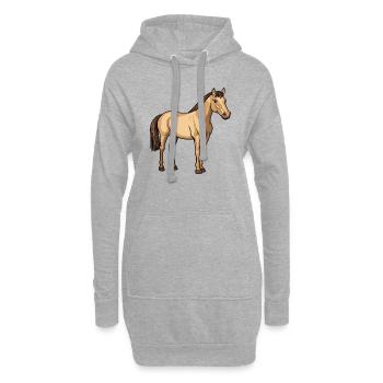 Cheval - Sweat-shirt à capuche long Femme - gris chiné - Devant