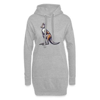Känguru-Sprung-Energie - Hoodie-Kleid - Grau meliert - Vorne