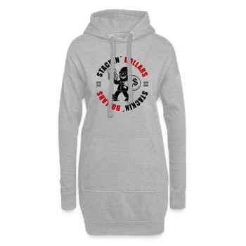 Gangster Spruch Dollars - Hoodie-Kleid - Grau meliert - Vorne